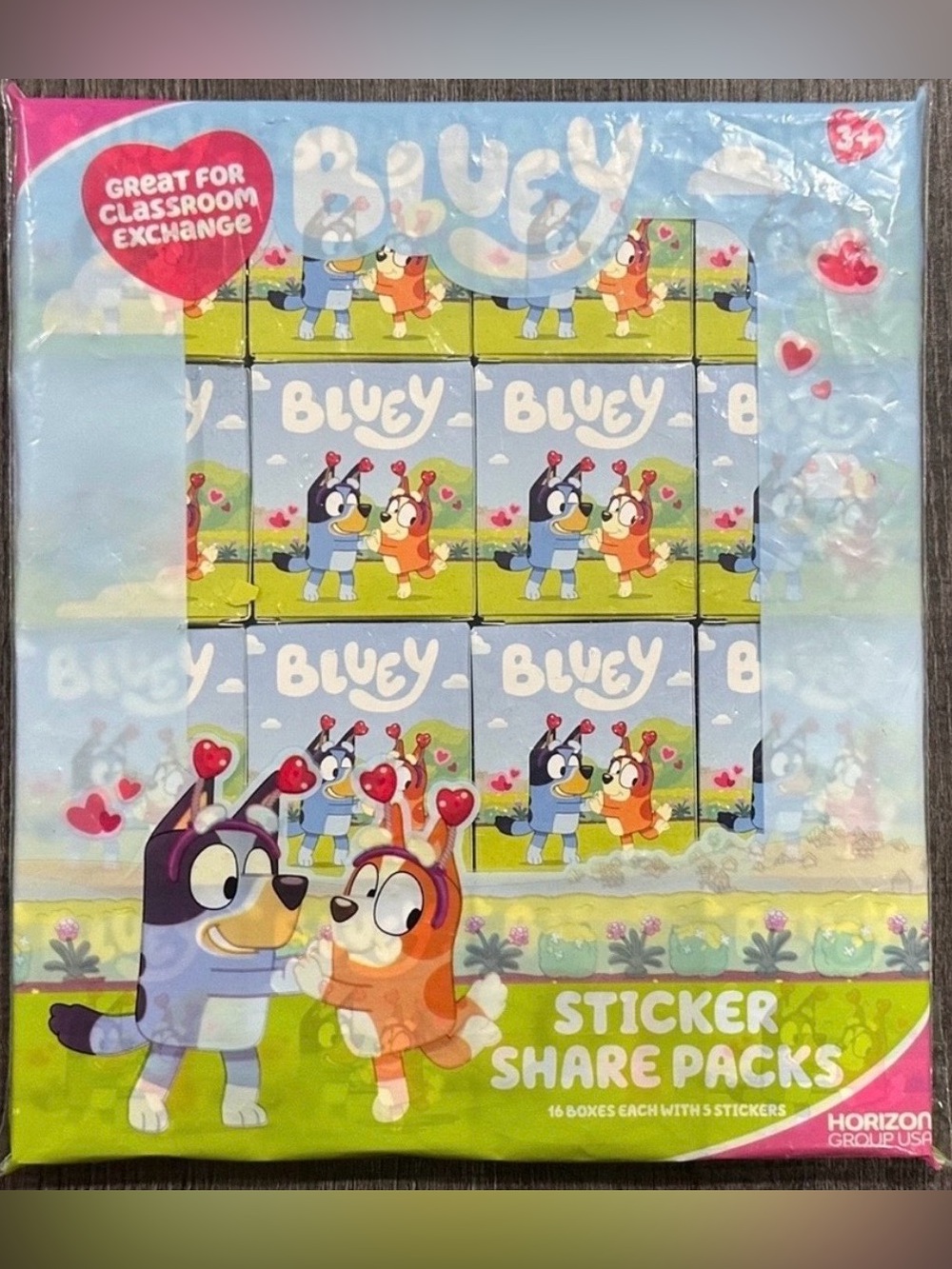 💞 New Bluey 16-Pack Sticker Share Packs Party Favor Boxes